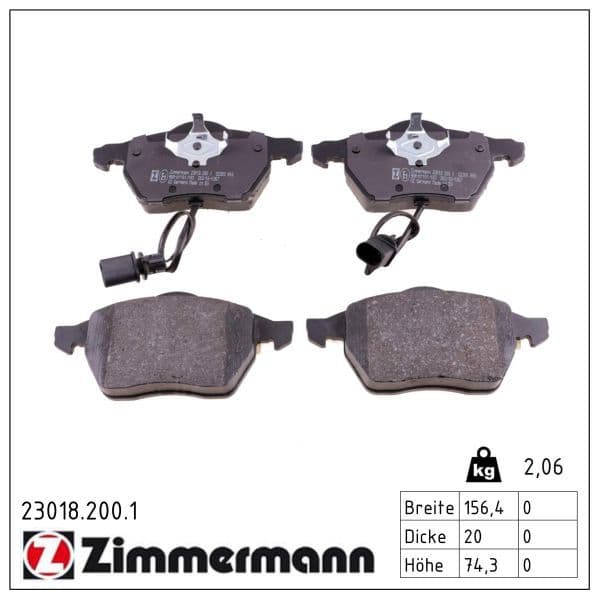 set placute frana,frana disc ZIMMERMANN 23018.200.1