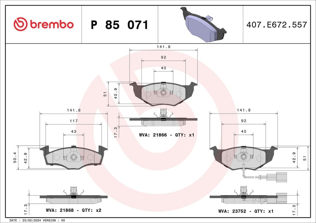 set placute frana,frana disc BREMBO PRIME LINE P 85 071