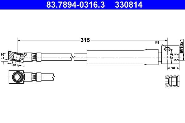 Furtun frana ATE 83.7894-0316.3