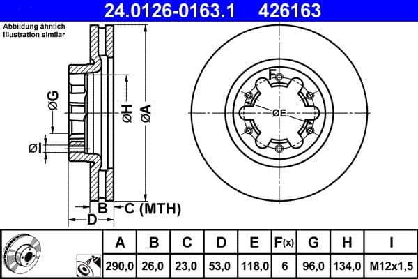Disc frana ATE 24.0126-0163.1