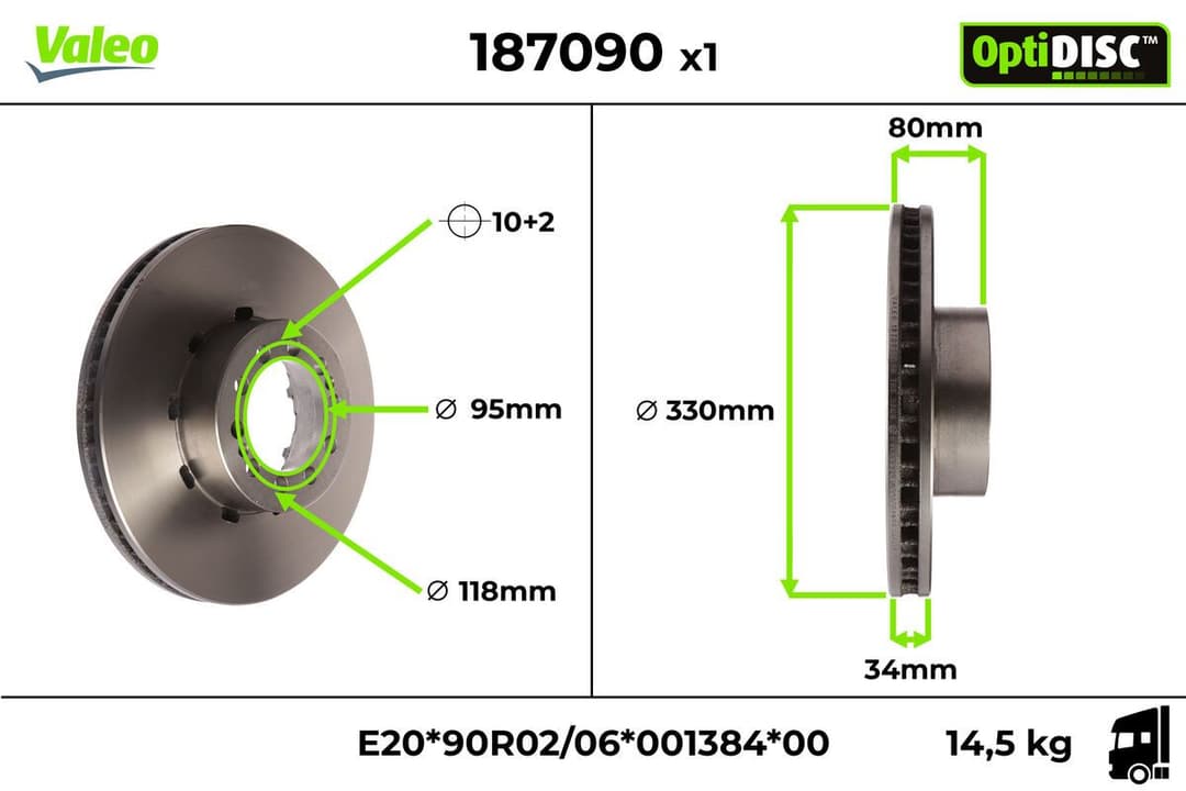 Disc frana VALEO 187090