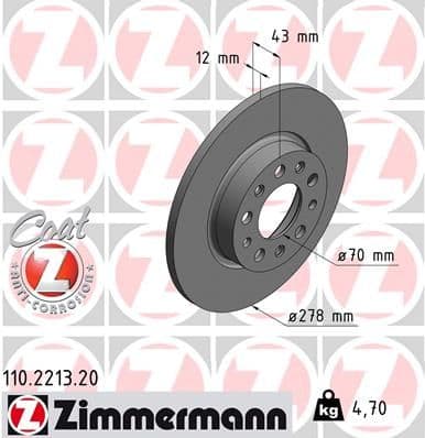 Disc frana ZIMMERMANN 110.2213.20
