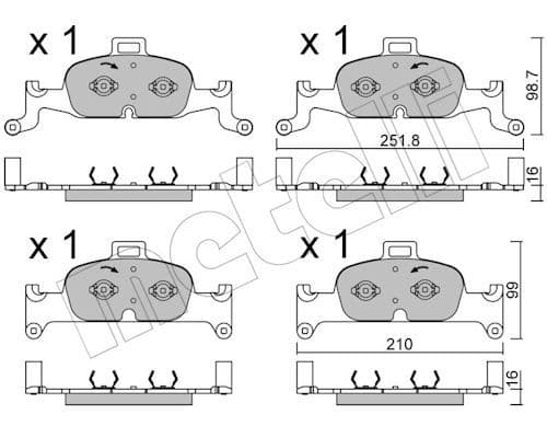 set placute frana,frana disc METELLI 22-1126-0