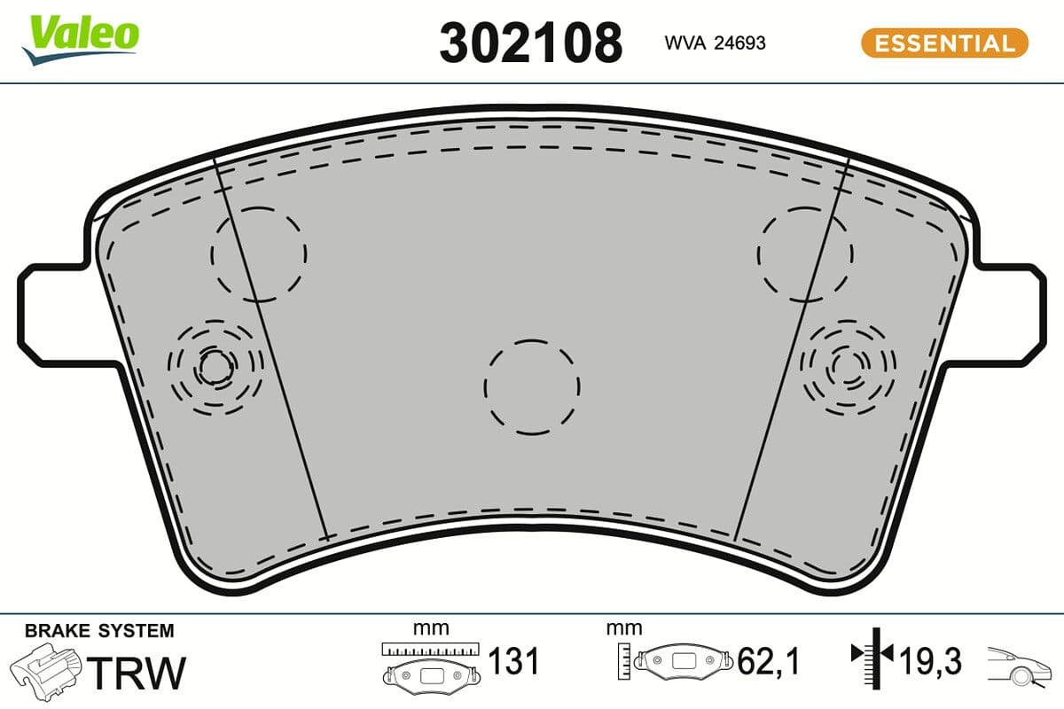 set placute frana,frana disc VALEO 302108