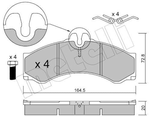 set placute frana,frana disc METELLI 22-0262-0