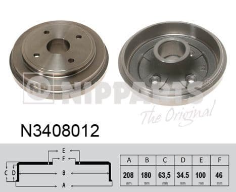 Tambur frana NIPPARTS N3408012