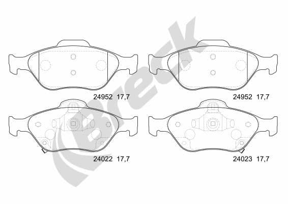 set placute frana,frana disc BRECK 24952 00 702 00
