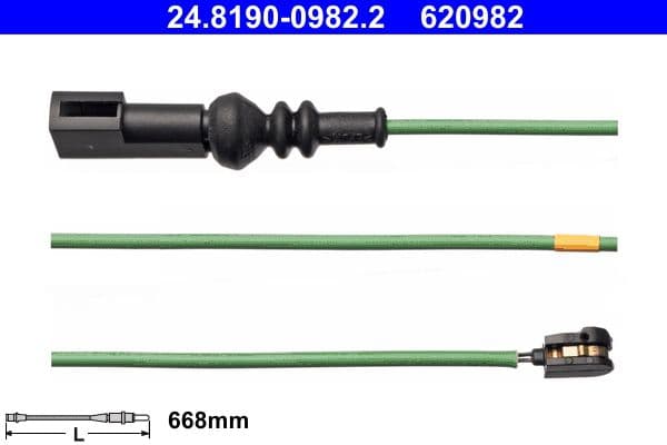 senzor de avertizare,uzura placute de frana ATE 24.8190-0982.2