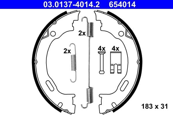 Set saboti frana, frana de mana ATE 03.0137-4014.2