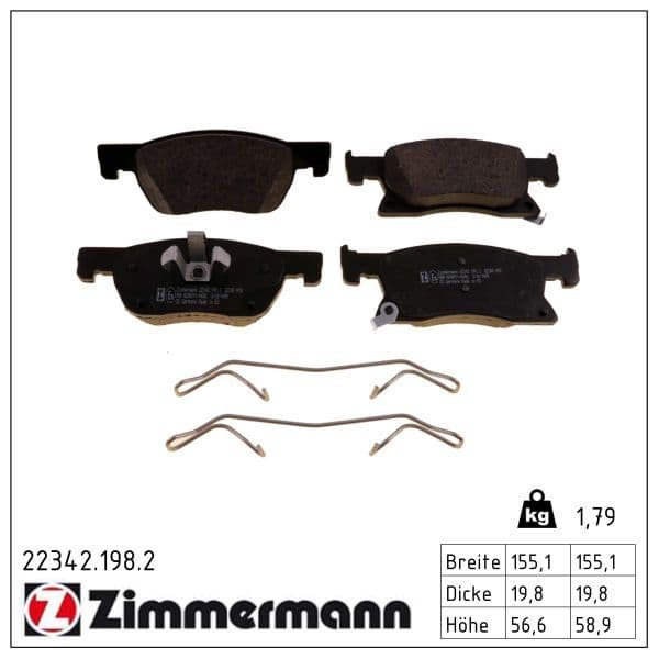 set placute frana,frana disc ZIMMERMANN 22342.198.2