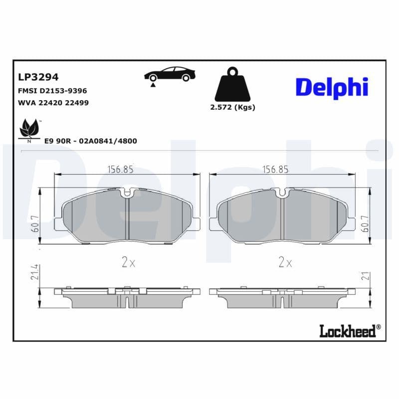 set placute frana,frana disc DELPHI LP3294