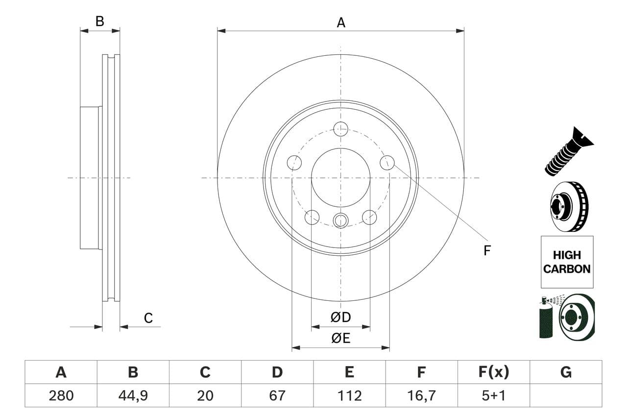 Disc frana BOSCH 0 986 479 H70