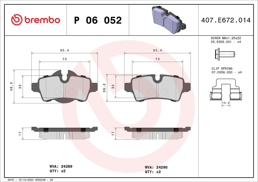set placute frana,frana disc BREMBO PRIME LINE P 06 052