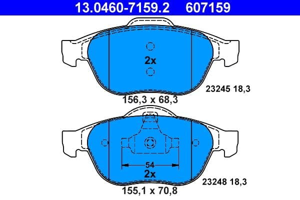 set placute frana,frana disc ATE 13.0460-7159.2