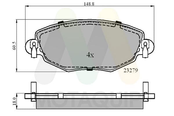 set placute frana,frana disc MOTAQUIP LVXL650
