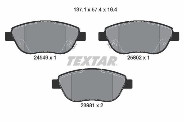 set placute frana,frana disc TEXTAR Q+ 2454901