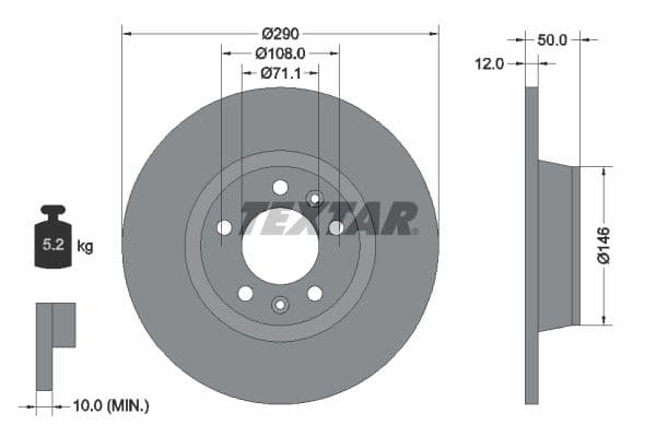 Disc frana TEXTAR PRO 92195803