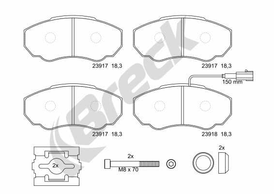 set placute frana,frana disc BRECK 23917 00 703 10