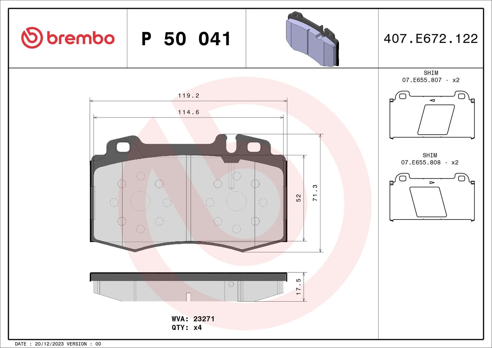 set placute frana,frana disc BREMBO PRIME LINE P 50 041
