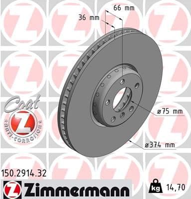 Disc frana ZIMMERMANN FORMULA F 150.2914.32