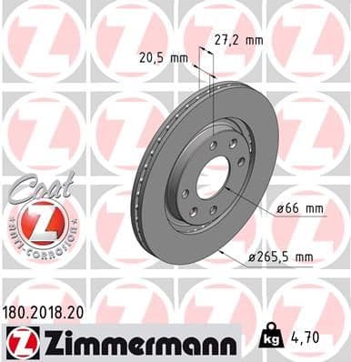 Disc frana ZIMMERMANN COAT Z 180.2018.20