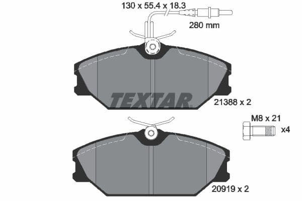 set placute frana,frana disc TEXTAR 2138802