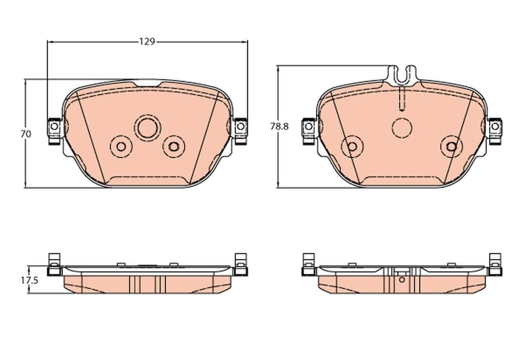 set placute frana,frana disc TRW GDB2191
