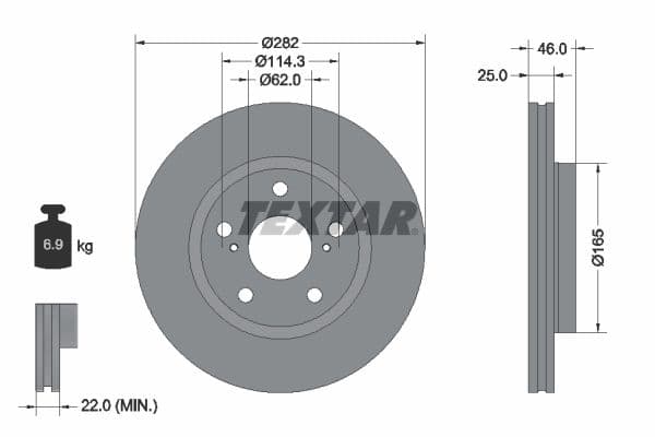 Disc frana TEXTAR PRO 92341103