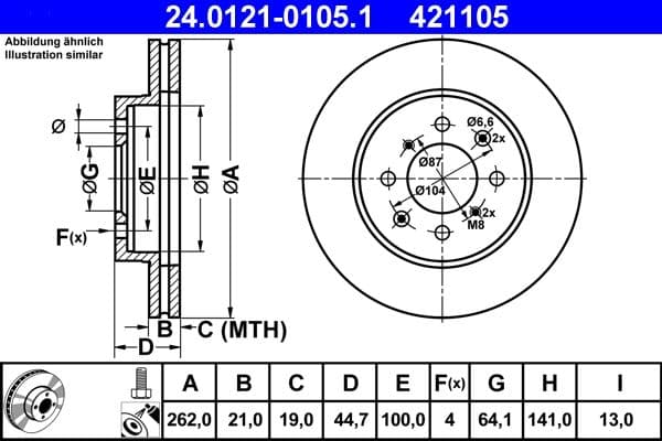 Disc frana ATE 24.0121-0105.1
