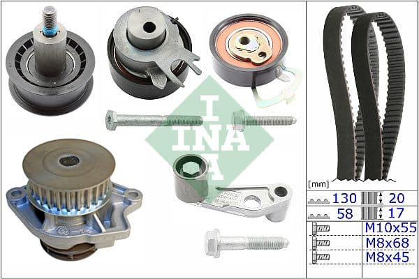 Set pompa apa + curea dintata Schaeffler INA 530 0089 31