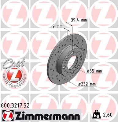 Disc frana ZIMMERMANN 600.3217.52