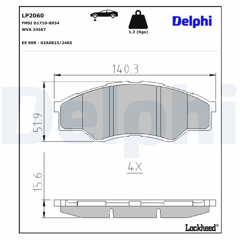 set placute frana,frana disc DELPHI LP2060