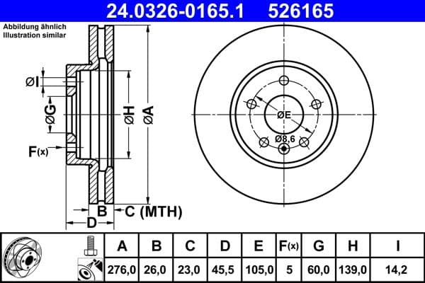 Disc frana ATE 24.0326-0165.1