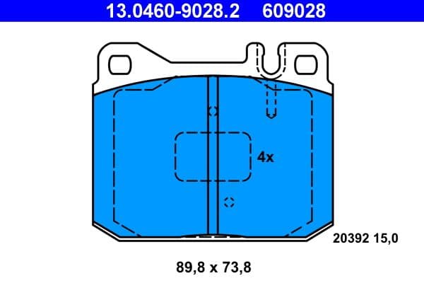 set placute frana,frana disc ATE 13.0460-9028.2