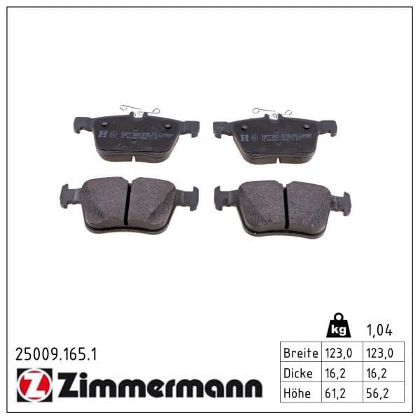 set placute frana,frana disc ZIMMERMANN 25009.165.1