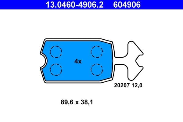 set placute frana,frana disc ATE 13.0460-4906.2