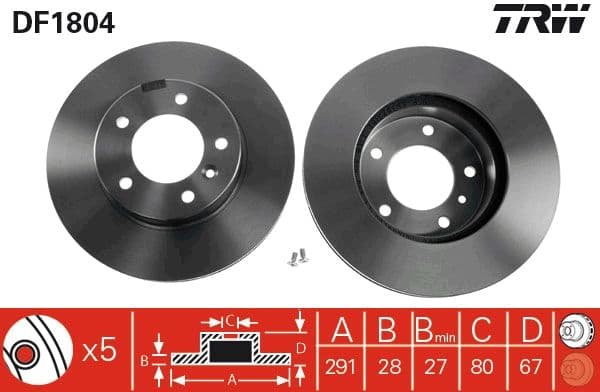 Disc frana TRW DF1804