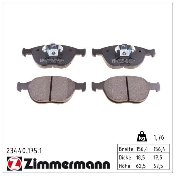set placute frana,frana disc ZIMMERMANN 23440.175.1