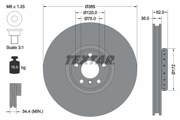 Disc frana TEXTAR PRO+ 92266425