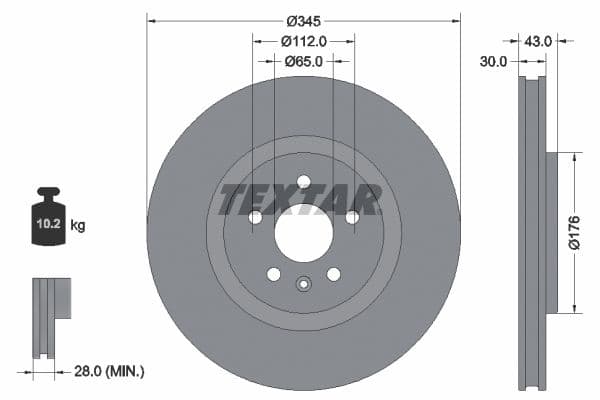 Disc frana TEXTAR 92355103