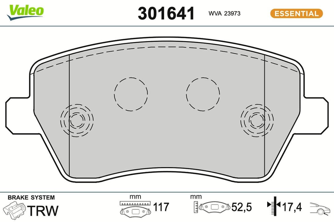set placute frana,frana disc VALEO ESSENTIAL 301641
