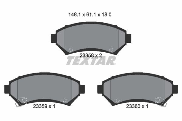 set placute frana,frana disc TEXTAR 2335801