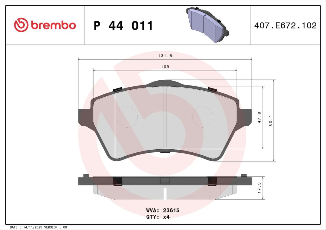 set placute frana,frana disc BREMBO PRIME LINE P 44 011