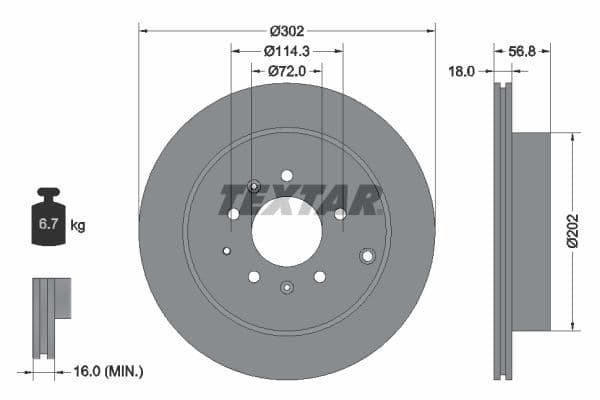 Disc frana TEXTAR PRO 92180903