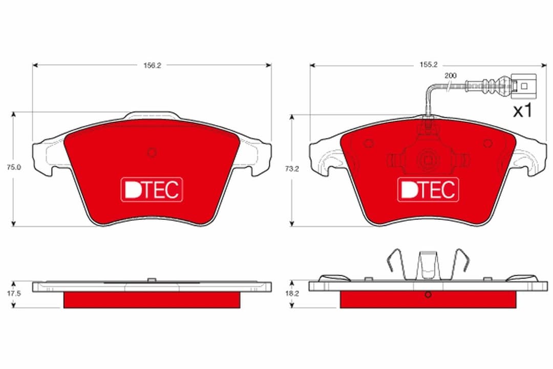 set placute frana,frana disc TRW DTEC COTEC GDB1556DTE