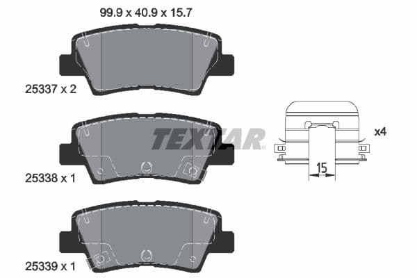 set placute frana,frana disc TEXTAR Q+ 2533707