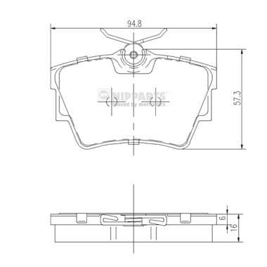 set placute frana,frana disc NIPPARTS J3611047
