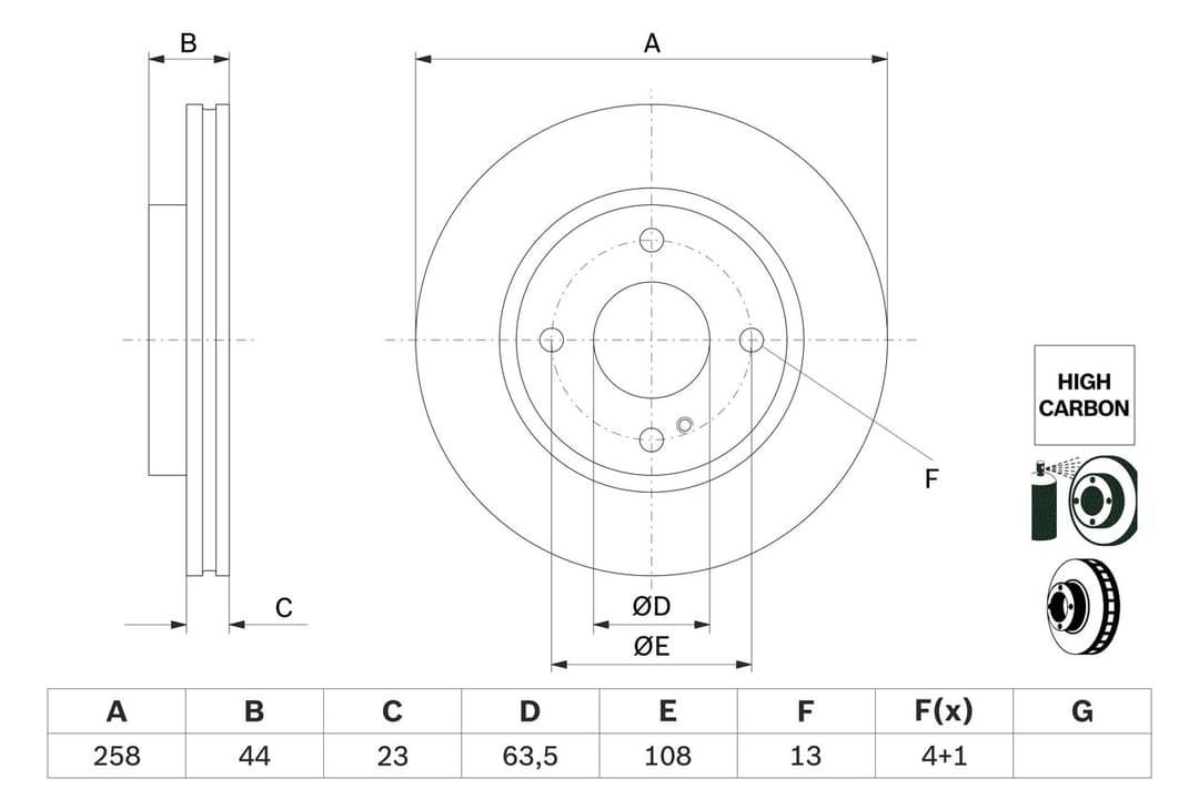 Disc frana BOSCH 0 986 479 E80