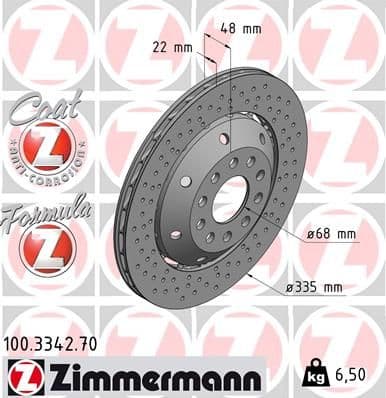 Disc frana ZIMMERMANN FORMULA Z 100.3342.70