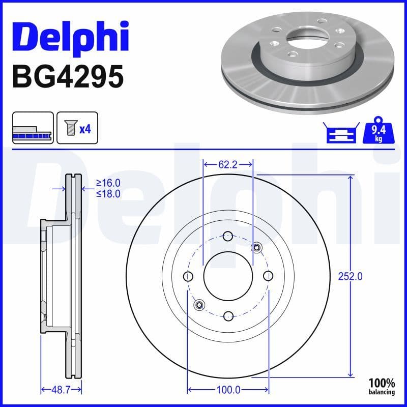 Disc frana DELPHI BG4295